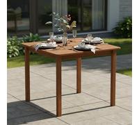 Furinno TIOMAN Table de Salle à Manger carrée en Bois Dur Massif pour Jardin, terrasse, Balcon, Finition Teck huilé, Bois Clair