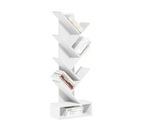 Furinno Tree Bibliothèque à 7 Niveaux sur Pied avec étagère inférieure, Blanc, 21.41 (D) x 42.9 (W) x 117.3 (H) cm.