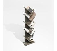 Furinno Tree Bibliothèque à 9 Niveaux, bibliothèque d'arbre pour décoration de Chambre, 21,34 x 39,88 x 129,29 cm, pour Salon, Chambre à Coucher, Bureau à Domicile, chêne Gris