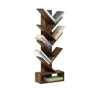 Furinno Tree Étagère À Livres, 7 Niveaux, avec Étagère Inférieure, 21,3 X 42,9 X 117,4 Cm, Idéale pour Le Salon, La Chambre Ou Le Bureau, Couleur Pin Ambré.