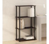 Furinno Turn-N-Tube Bibliothèque, Bibliothèque 4 Niveaux, Bibliothèque avec étagère compacte Polyvalente, 29,5 x 60 x 110, pour Salon, Chambre, Bureau à Domicile, Noyer foncé