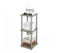 Furinno Turn-N-Tube Bibliothèque, Lot de 2, Bibliothèque empilable, 40 x 40 x 50, pour Bureau à Domicile, Salon, Chambre, Chêne français/Gris