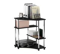 Furinno Turn-N-Tube Bureau d'angle Peu Encombrant avec Étagère, Americano/Acier Inoxydable