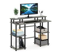 Furinno Turn-N-Tube Bureau D'ordinateur avec Étagère Supérieure, Chêne Français/Noir, 48 x 113 x 86,1 cm