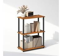 Furinno Turn-N-Tube Étagère, Bibliothèque À 3 Niveaux avec Présentoir Compact Multifonctionnel, 29,5 x 60 x 75 cm, Idéale pour Le Salon, La Chambre Ou Le Bureau, Cerisier Clair.