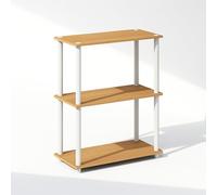 Furinno Turn-N-Tube Étagère, Bibliothèque À 3 Niveaux avec Présentoir Compact Multifonctionnel, 29,5 x 60 x 75 cm, Idéale pour Le Salon, La Chambre Ou Le Bureau, Hêtre.