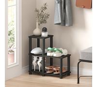 Furinno Turn-N-Tube Étagère d'angle à 2 Niveaux en Forme d'échelle avec Cadre Ouvert, étagère d'angle, étagères Ouvertes, pour Salon, Garage, Bureau à Domicile, Expresso Noir