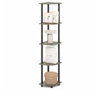 Furinno Turn-N-Tube Étagère d'angle, Bibliothèque d'angle 5 Niveaux, Étagères De Rangement Ouvertes, pour Organisation et Rangement, Salon, Bureau À Domicile, Garage, Chambre, Chêne Gris