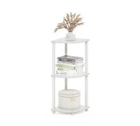 Furinno Turn-N-Tube Étagère Polyvalente pour Présentoir d'Angle à 3 Niveaux, Blanc/Blanc