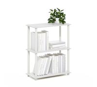 Furinno Turn-N-Tube Étagères de Rangement, étagère à Livres d’Angle à 3 Niveaux, étagère d’Angle, étagères Ouvertes sans Outil, pour Organisation et Rangement, Salon, Garage, Bureau à Domicile, Blanc