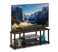 Furinno Turn-N-Tube No Tools 3D Meubles TV à 3 Niveaux, Walnut/Black, Bois dense, Noyer Columbia/Noir, One Size