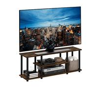 Furinno Turn-N-Tube No Tools Meuble TV 3D 3 Niveaux, Engineered Wood, Pin Ambré/Noir, tubo Tondo