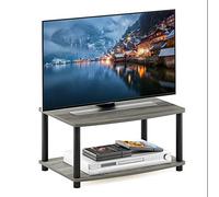 Furinno Turn-N-Tube Supports de Téléviseur sans Outils, Bois, Chêne Français Gris/Noir, Taille Unique, One Size