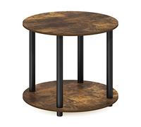 Furinno Turn-N-Tube Table Basse Ronde en Bois à 2 Niveaux, d'ingénierie, Pin Ambré, 1-Pack