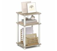 Furinno Turn-N-Tube Table D’Appoint, Table De Bout 3 Niveaux, Table De Chevet, Table De Chevet, pour Salon, Chambre, Chêne Clair