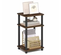 Furinno Turn-N-Tube Table D’Appoint, Table De Bout 3 Niveaux, Table De Chevet, Table De Chevet, pour Salon, Chambre, Noyer Brun