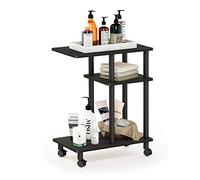 Furinno Turn-N-Tube Table d'Appoint de Canapé en Forme U à Roulettes, Espresso/Noir, Bois, One Size