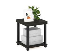 Furinno Turn-N-Tube Table D'Appoint, Table De Chevet À 2 Niveaux avec Plateau Épais Et Étagère Ouverte, Montage sans Outil, Idéale pour Le Salon Ou La Chambre, Couleur Expresso.