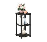 Furinno Turn-N-Tube Table D'Appoint, Table De Chevet À 3 Niveaux avec Plateau Épais Et Étagère Ouverte, Montage sans Outil, Idéale pour Le Salon Ou La Chambre, Couleur Expresso.