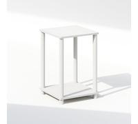 Furinno Turn-N-Tube Table de Chevet, Table de Nuit à 2 Niveaux avec étagères Ouvertes, Montage sans Outil, Table d'appoint, pour Chambre ou Salon, Blanche