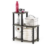 Furinno Turn-N-Tube Tablette Décorative d'Appoint, Chêne Français Gris/Noir, One Size