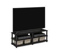 Furinno Turn-S-Tube Meubles TV No Tools à 3 Niveaux, Noir, Espresso et Black, One Size