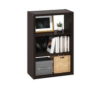 Furinno Viola Étagère, Bibliothèque À 3 Niveaux avec Étagère Ouverte, 28,7 X 58,9 X 91,2 Cm, Idéale pour Le Salon, La Chambre Ou Le Bureau, en Chêne Foncé.