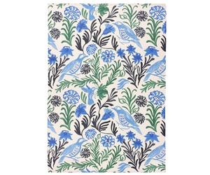 furn. Alentejo Tapis - Intérieur/Extérieur Aquarelle Floral Oiseau Lavable Résistant Aux Intempéries Tissage Plat Tapis (Océan - 120x170cm), Ocean