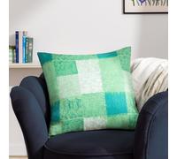 furn. Alma Coussin Garni en Plumes Motif Carreaux