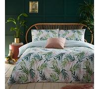 furn. Bali Palm Double Housse de Couette, Coton, Polyester, Vert