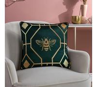 furn. Bee Deco Coussin rembourré en Plumes passepoilées géométriques