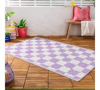 furn. Carreaux Tapis - Intérieur/Extérieur Réversible Wavy Carreauxerboard Résistant Aux Intempéries Facile À Nettoyer Tapis (Lilas - 120x180cm)