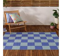 furn. Carreauxerboard Tapis - Recyclé Intérieur/Extérieur Réversible Carreauxerboard Résistant Aux Intempéries Facile À Nettoyer Tapis (Bleu - 120x180cm)