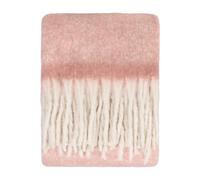 furn. Couverture Douillette Couverture tissée Douce et texturée avec Pompons (Rose - 140x180cm)