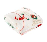 furn. Couverture Polaire Elfie Duvet Day - Couverture de Noël Festive pour lit ou canapé (Crème/Menthe - 130x150cm)