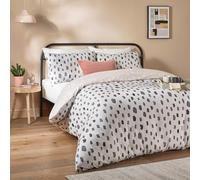 furn. Duvet Day Robi Housse De Couette - Motif à Pois Contemporain Et Tissu Doux Au Toucher (Lin/Charbon - 137x200cm)
