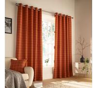 furn. Ellis Ringtop Rideaux Oeillet (Paire) - Prêts - Polyester - Burnt Orange - 229Cm X 183Cm (90" X 72" Pouces), 229 X 183 Cm