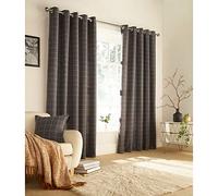 Furn Ellis Ringtop Rideaux Oeillet (Paire) - Prêts - Polyester - Gris - 229Cm X 137Cm, Polyester, Gris, 229 X 137 Cm (90" X 54" Pouces)