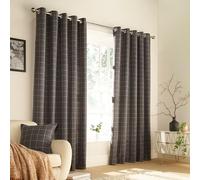 furn. Ellis Ringtop Rideaux Oeillet (Paire) - Prêts - Polyester - Gris - 229Cm X 183Cm, Polyester, Gris, 229 X 183 Cm (90" X 72" Pouces)