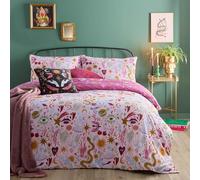 furn. Ensemble de Housse de Couette Enchanted - Parure de lit réversible au Design Mystique et céleste (Rose - Simple)