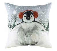 furn. Evans Lichfield Coussin rembourré en Polyester Motif Pingouin enneigé 43 x 43 cm