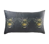 furn. Evans Lichfield Gold Bee Housse de Coussin en Velours Gris 30 x 50 cm