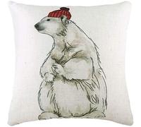 furn. Evans Lichfield Housse de Coussin Motif Ours Polaire avec Chapeau Multicolore 43 x 33 cm