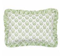 furn. fourrer. Coussin rempli de Plumes en Velours imprimé Krissa Block - Vert - 40x60cm