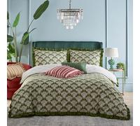 furn. fourrer. Ensemble de Couette à Volants Imprimé Palmier Déco - Très Grand Lit - Mousse