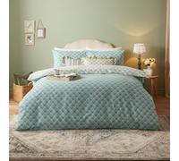 furn. fourrer. Ensemble de Couette Imprimé Krissa Block - Double - Bleu