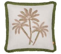 furn. fourrer. Housse de Coussin Brodée Palmier - Vert - 45x45cm