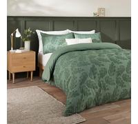 furn. Housse de Couette Duvet Day Seville Leaf - Motif Feuilles touffetées Douces au Toucher, Facile d'entretien (Vert - Double)