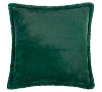 furn. Housse de Coussin en Fausse Fourrure Kallu - Coussin décoratif Doux et Moelleux avec Bordure Oxford (Vert Aiguille - 45x45cm)