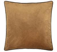 furn. Housse de Coussin Meridian - Housse décorative de Luxe en Velours passepoilé contrasté (Caramel/Chocolat - 45x45cm)